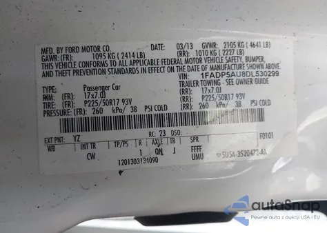 2013 Ford C-Max Hybrid Se z USA, uszkodzony, nr VIN 1FADP5AU8DL530299